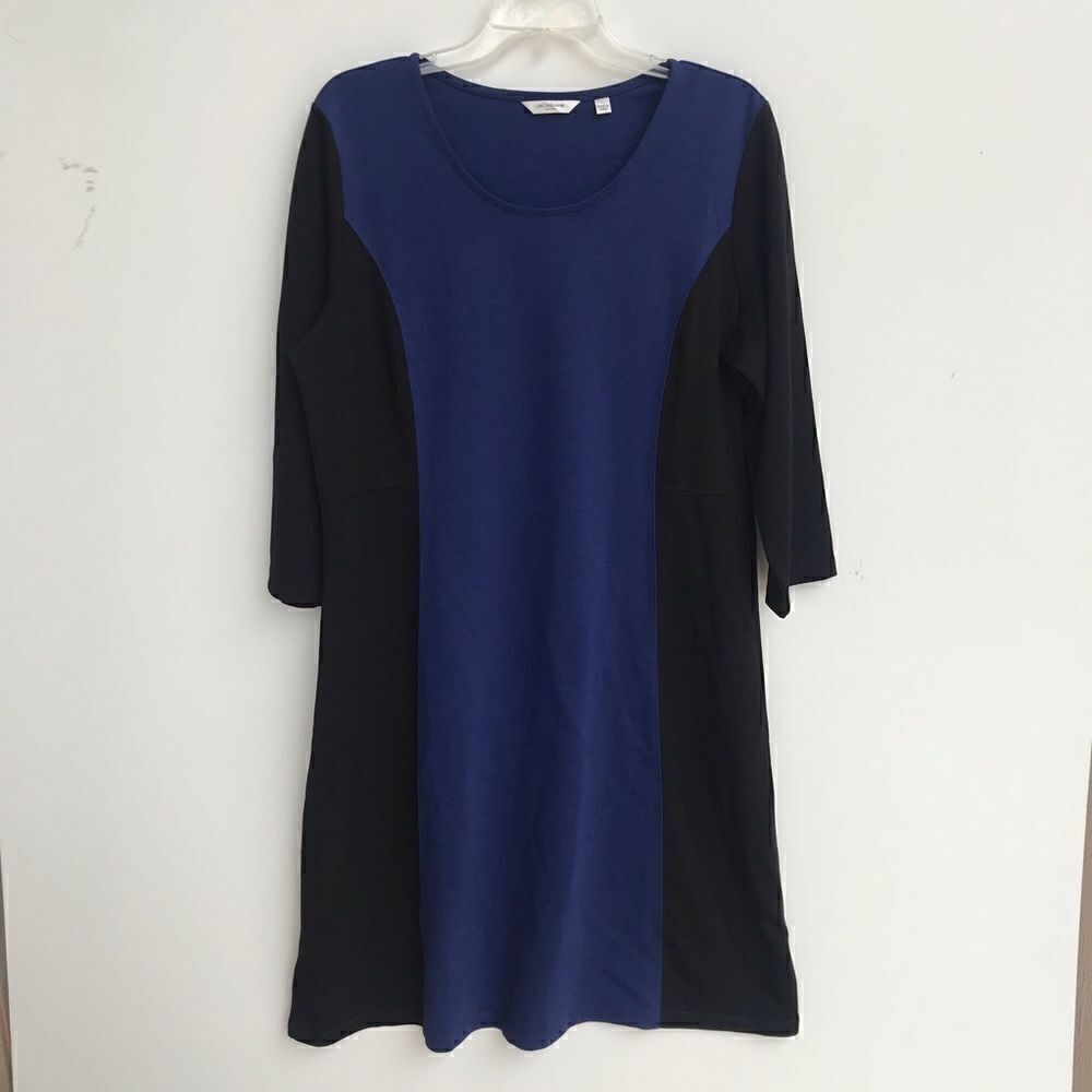 Liz Claiborne Color block dress size L Black Navy
